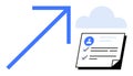 Cloud Document Upload With Arrow Indicating Data Transfer and Digital Profile Royalty Free Stock Photo