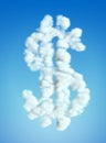 Cloud dollar symbol shape over blue sky Royalty Free Stock Photo