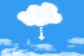 Cloud download on blue sky