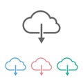 Cloud download icon, cloud, download, connect, network Royalty Free Stock Photo