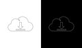 Cloud download icon with arrow symbol for data transfer and storage concept Royalty Free Stock Photo