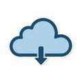 Cloud download icon with arrow and transparent background Royalty Free Stock Photo