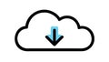 Cloud Download Icon for Data Transfer and Digital Storage Concepts, vector design Generative AI Royalty Free Stock Photo