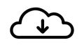 Cloud Download Icon: Data Transfer Flat Design, vector design Generative AI Royalty Free Stock Photo