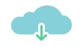 Cloud Download Icon for Digital Data Transfer, vector design Generative AI Royalty Free Stock Photo