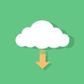 Cloud download icon flat design vector