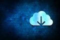 Cloud download icon abstract blue background illustration design