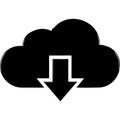 Cloud download icon representing data transfer and storage solutions Royalty Free Stock Photo