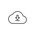 Cloud download icon set. digital download vector symbol in black filled and outlined style Royalty Free Stock Photo
