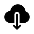 cloud download icon vector isolated on white background Royalty Free Stock Photo