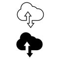 Cloud download icon vector set. cloud storage  illustration sign collection. database symbol. Royalty Free Stock Photo