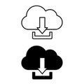 Cloud Download Icons. Royalty Free Stock Photo