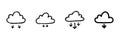 Cloud Download Line Icon Set In Doodle Style. Data Transfer, Cloud Storage, And File Download Outline Sketch Collection Royalty Free Stock Photo
