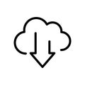 Cloud download line icon vector illustration