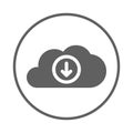 Cloud, download, storage icon. Gray vector sketch,