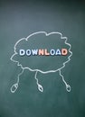 Cloud download symbol Royalty Free Stock Photo