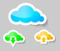 Cloud, download and upload from cloud stickers
