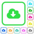 Cloud download vivid colored flat icons icons Royalty Free Stock Photo