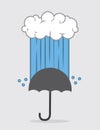 Cloud Downpour Umbrella Royalty Free Stock Photo