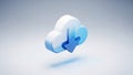 Cloud with downward arrow Royalty Free Stock Photo