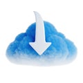 Cloud with a downward arrow symbolizing data transfer Royalty Free Stock Photo