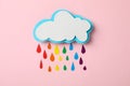 Cloud and drops in LGBT color on background