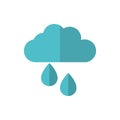 Cloud drops rain green energy icon