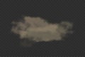 Cloud of dust with dirt particles. Realistic dirty smoke texture on transparent background. 3d cloud of factory smog.Air pollution