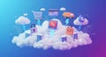 Cloud E-commerce Security and Delivery Royalty Free Stock Photo