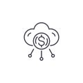 Cloud e-wallet linear icon concept. Cloud e-wallet line vector sign, symbol, illustration. Royalty Free Stock Photo