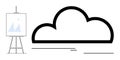 Cloud and Easel Artwork Concept for Creativity and Digital Innovation Themes Royalty Free Stock Photo