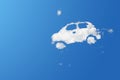Cloud eco car on blue sky Royalty Free Stock Photo