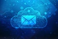 Cloud with email symbol on digital background Royalty Free Stock Photo