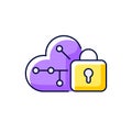 Cloud encryption purple RGB color icon Royalty Free Stock Photo
