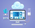 Cloud Engineering vector illustration in 3D style