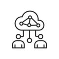 Cloud Engineers, icon in line design. Cloud, engineers, technology, innovation, computing, architecture, network on