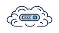 Cloud Entertainment System: Remote Media and Digital Content Access Icon, vector design Generative AI Royalty Free Stock Photo