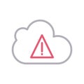 Cloud error thin color lline vector icon Royalty Free Stock Photo