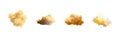 Cloud Explosion Effect Set. Dynamic Smoke And Dust Simulation Collection Isolated On Transparent Background Royalty Free Stock Photo
