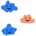 Cloud with face. Clouds collection. clouds. smiling face of clouds Royalty Free Stock Photo