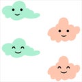 Cloud with face. Clouds collection. clouds. smiling face of clouds Royalty Free Stock Photo