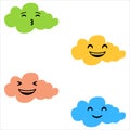 Cloud with face. Clouds collection. clouds. smiling face of clouds Royalty Free Stock Photo