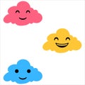 Cloud with face. Clouds collection. clouds. smiling face of clouds Royalty Free Stock Photo