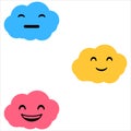 Cloud with face. Clouds collection. clouds. smiling face of clouds Royalty Free Stock Photo