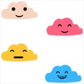Cloud with face. Clouds collection. clouds. smiling face of clouds Royalty Free Stock Photo