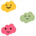 Cloud with face. Clouds collection. clouds. smiling face of clouds Royalty Free Stock Photo