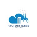 Cloud Factory logo design vector, Creative Factory logo design Template Illustration