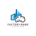 Cloud Factory logo design vector, Creative Factory logo design Template Illustration