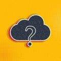 cloud faq, cloud support pop art, retro icon. Vector illustration of pop Royalty Free Stock Photo