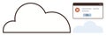 Cloud Storage Error Alert with Popup Notification in Minimal Design Royalty Free Stock Photo